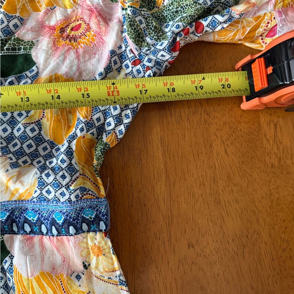 Farm Rio Anthropologie 100% Viscose Multicolor Floral Wrap Maxi Dress Size XSP - Picture 7 of 9